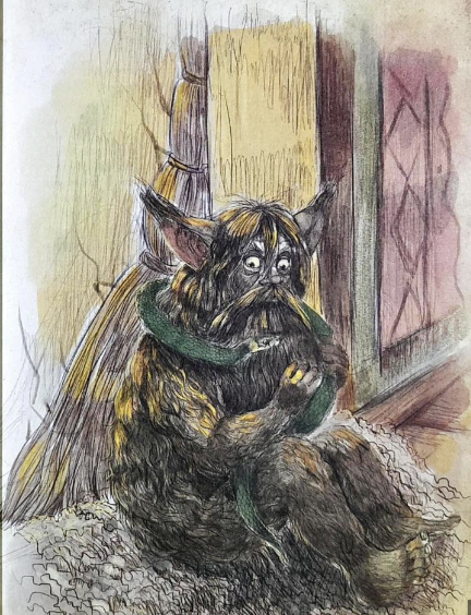 Illustration from Dara Kornii's book Magical Creatures of Ukrainian Myth: House Spirits.