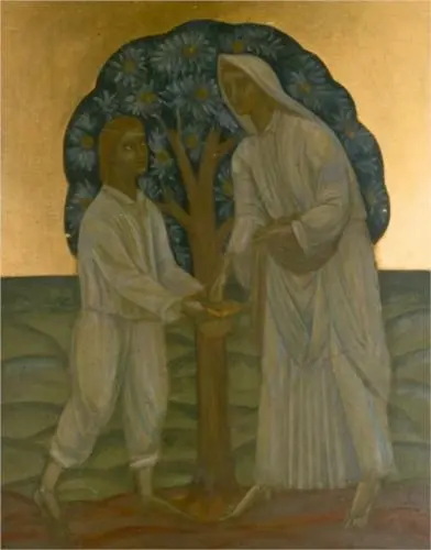 Two under a tree, 1915, M.Boychuk